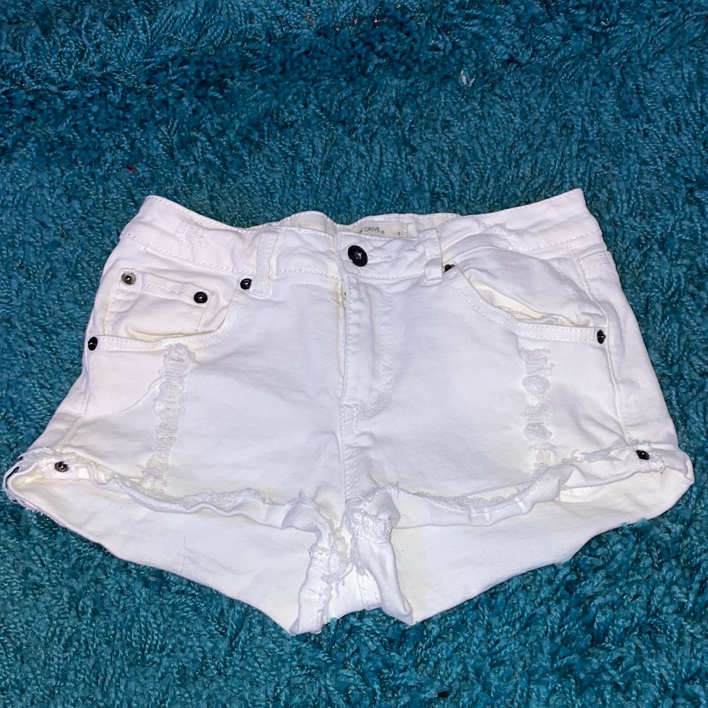 White denim shorts